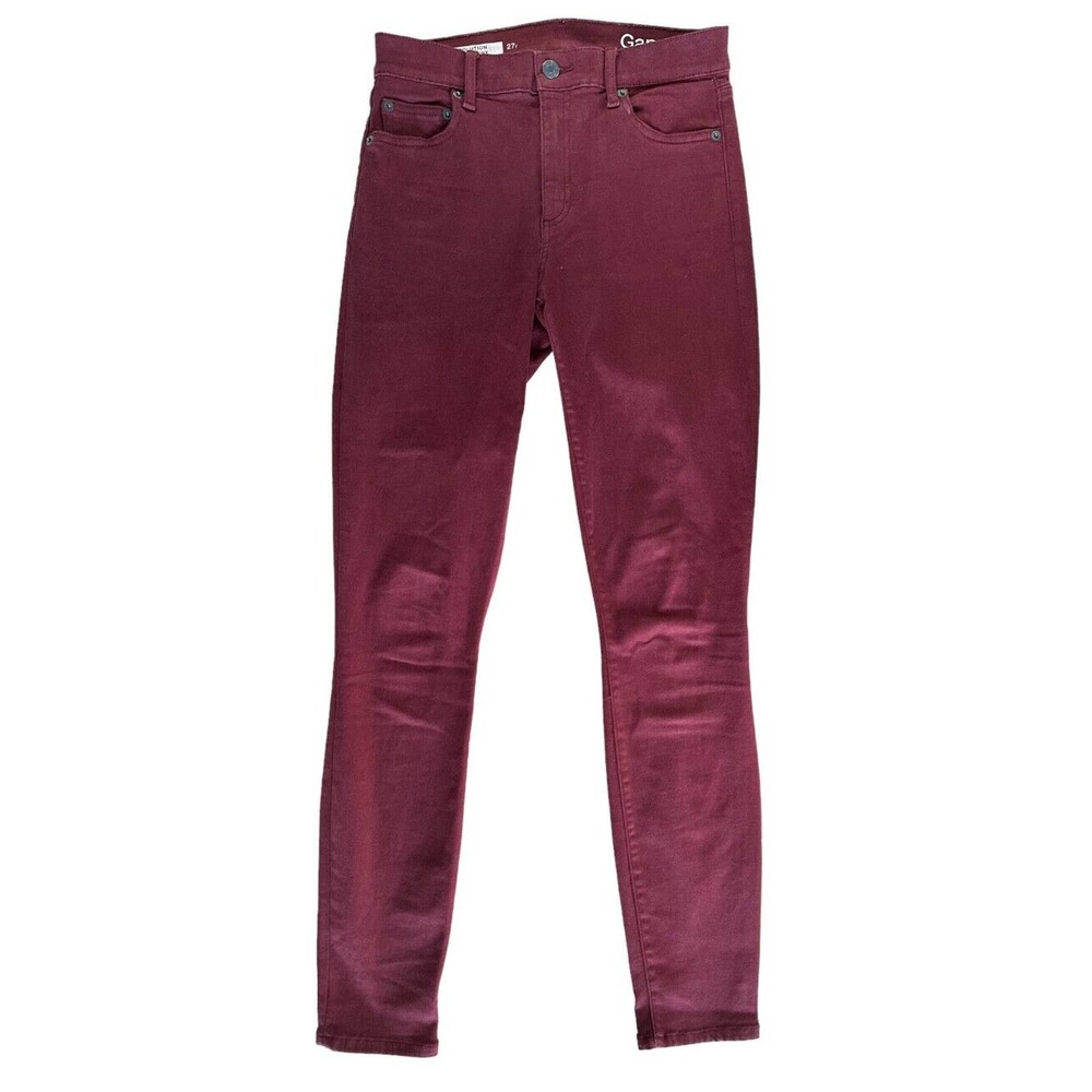Gap Jeans Womens 1969 Resolution True Skinny Red Dark Wash Denim Size 27R